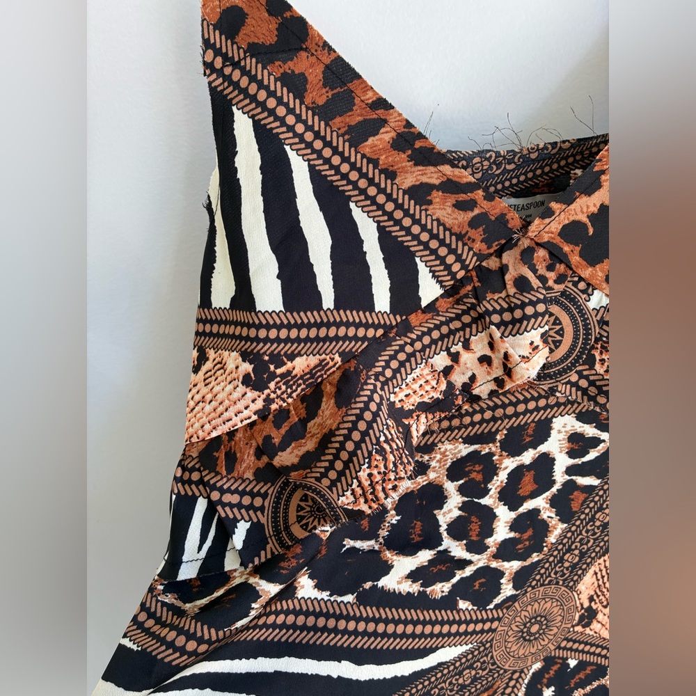 ONETEASPOON Animal Print Slip Dress XS NWT Maxi Side Slit - Picture 5 of 9